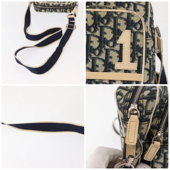 Christian Dior Trotter Canvas Shoulder Bag Navy Auth 147633 - Picture 16 of 16